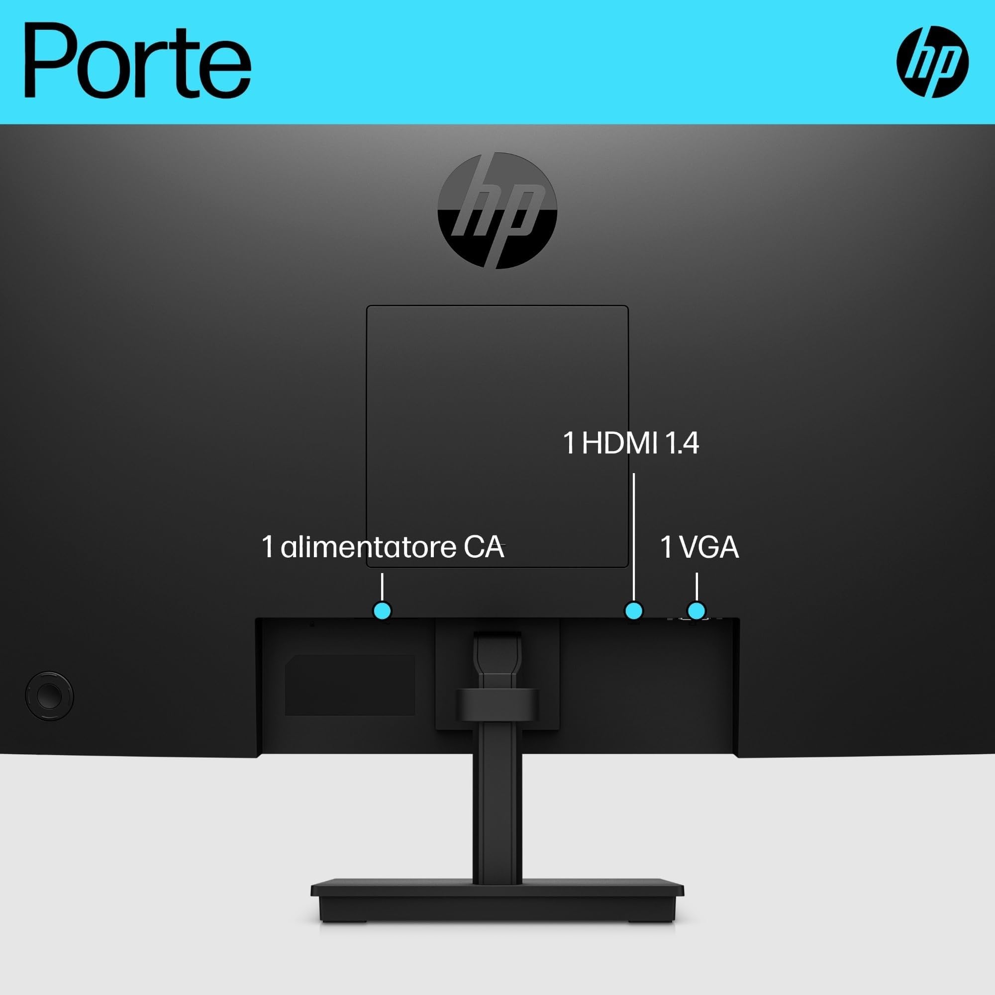 HP V24v G5 Monitor da 24", FHD, 16:9, Antiriflesso, Pannello VA da 75Hz, Tempo di Risposta 5 ms, Reclinabile, VESA 10x10 cm, AMD FreeSync, 200 Nits, Modalità Low Blue Light, VGA, HDMI 1.4, Nero