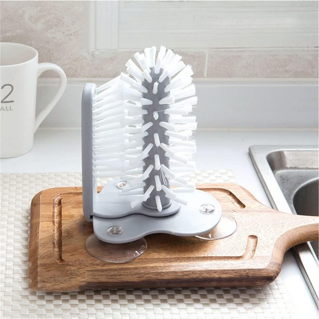 2 in 1 Cup Scrubber Glass Cleaner Bottles Brush Sink Kitchen Accessories Drink Mug Wine Suction Cleaning Gadgets