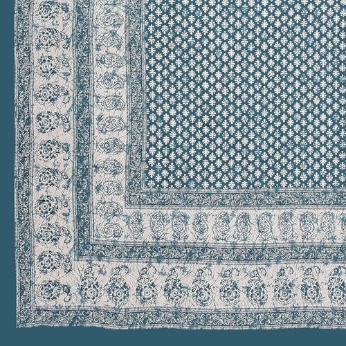 Image of Opulent Collection Double Bedsheet with 2 Pillow Cover | 100% Cotton Bedsheets for Double Bed | Handloom Bedsheet | Size 86x90 inches | King Size (90X102 Inches) (Dark Green Blue, King)