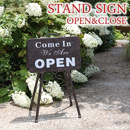 Amazon Co Jp オープン クローズ Open Close Stand 折りたたみ式 アイアン スタンド看板 両面パネル看板 案内板 サインボード 店舗 ディスプレイ 店舗什器 おしゃれ 営業案内 アンティーク調 レトロ アメリカン 業務用 ショップ ホーム キッチン