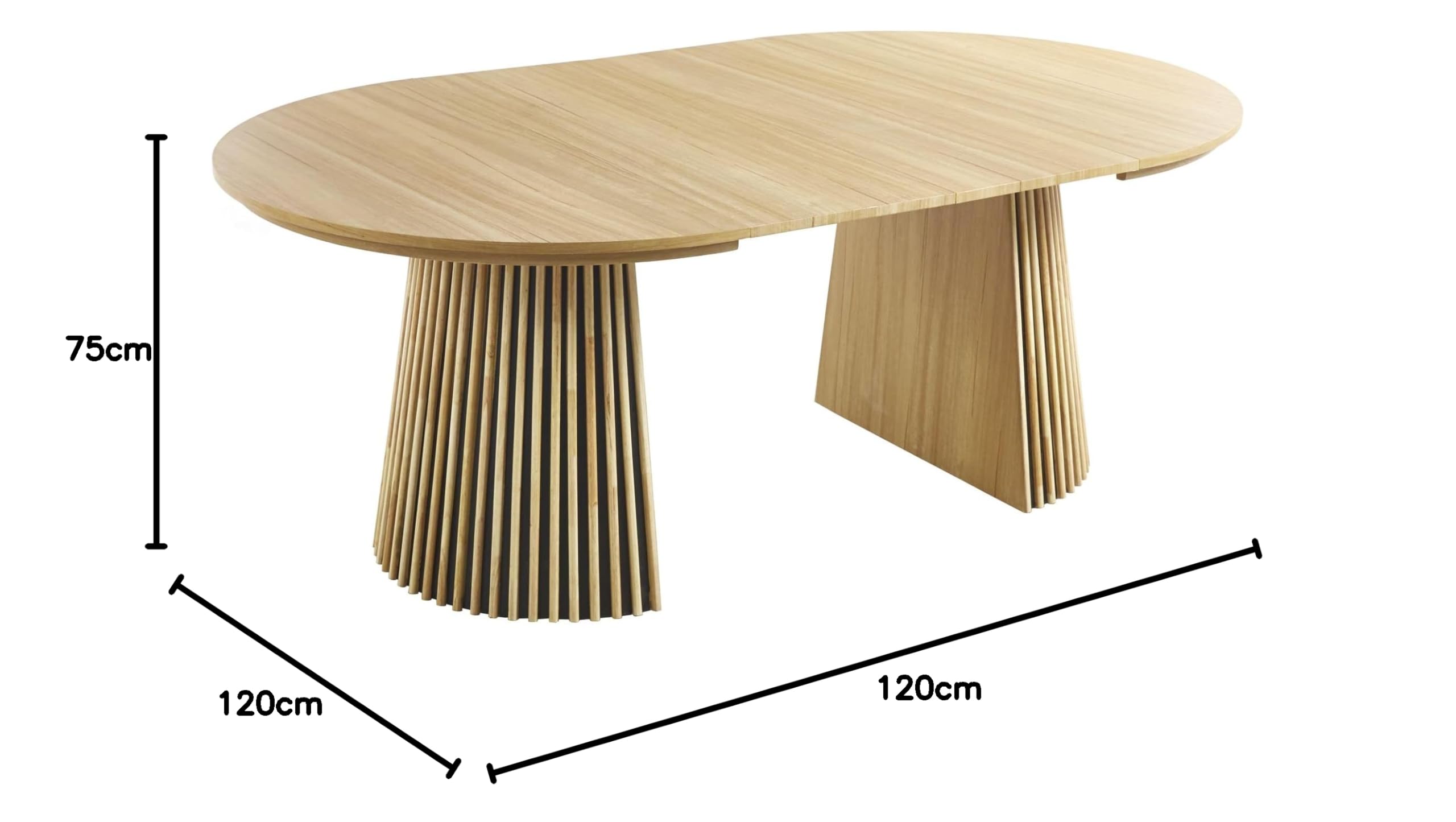Home Heavenly®Mesa Comedor Redonda Extensible Kena Mesa salón de 120 cm hasta 200 cm