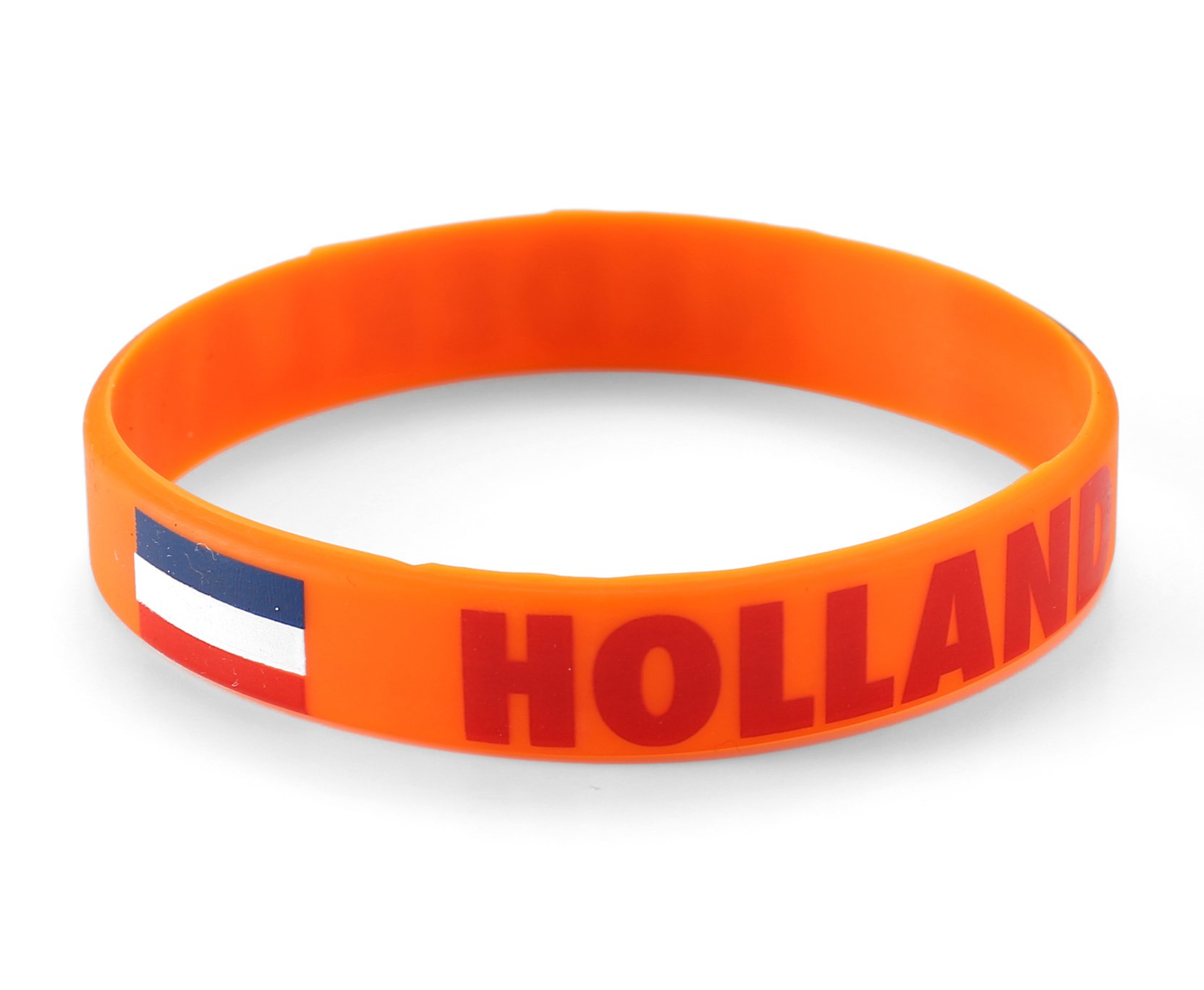 Komonee 100 x Netherlands Orange World Cup Sports Event Football Country National Flag Silicone Wristbands