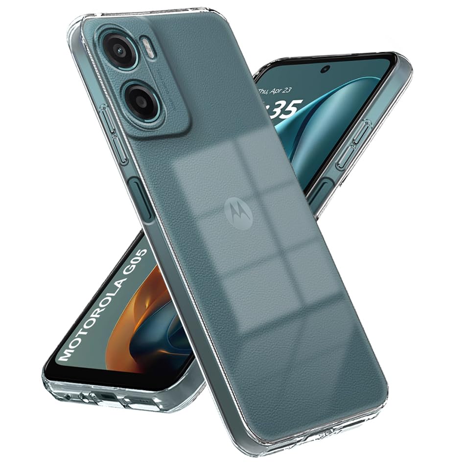 Image of Fashionury Crystal Clear Case for Motorola G05 | Yellowing Resistance | Transparent TPU Silicone | Raised Camera Lips | Slim Transparent Cover