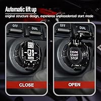 Vista 3 de Tybasthe Cubierta para Botón de Arranque con Pulsador, Protector de Botón de Arranque y Parada del Motor de Coche de Mecha Metálica, Adhesivos