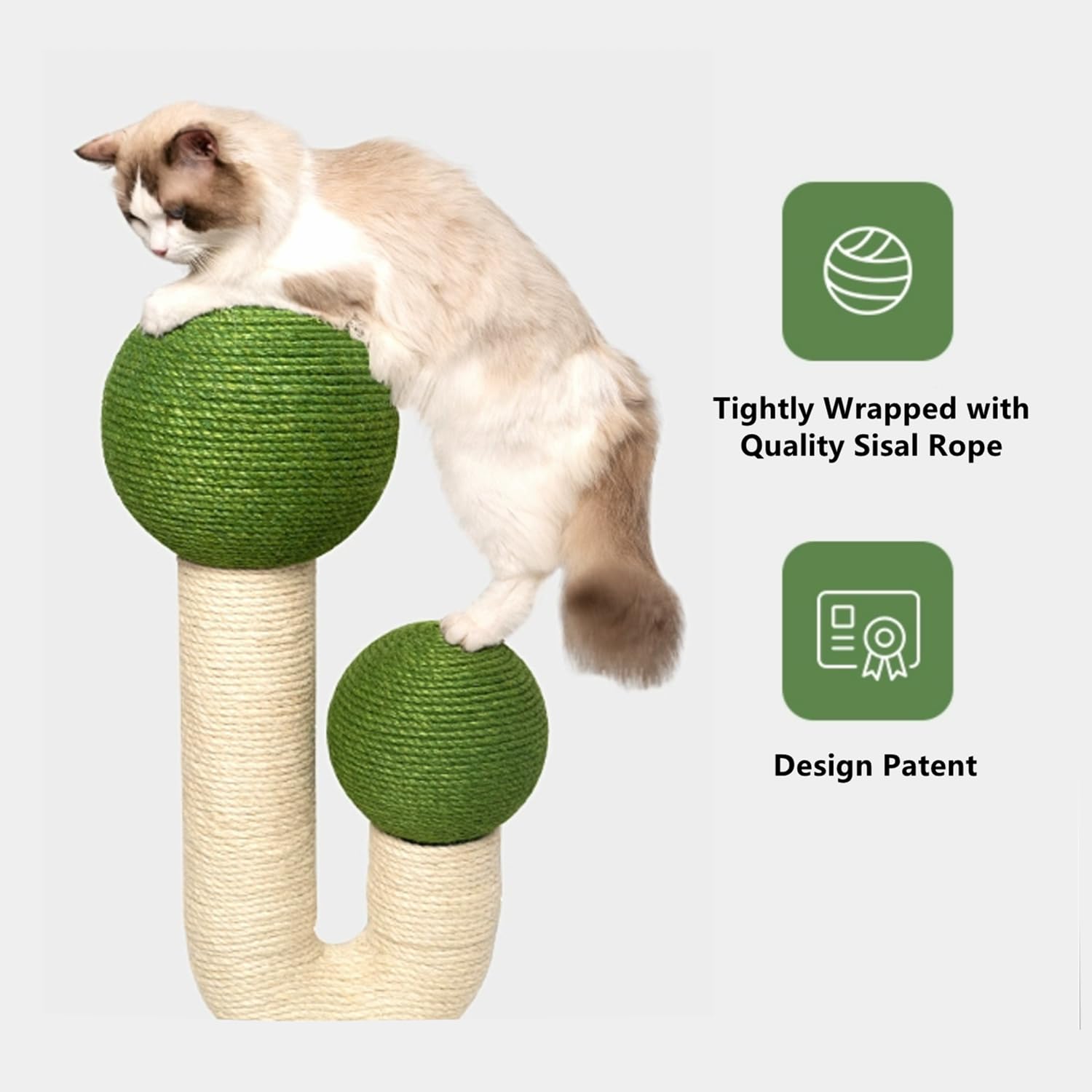 Poste rascador para gatos de 115 cm de alto y grande, torre de árbol de cactus para gatos