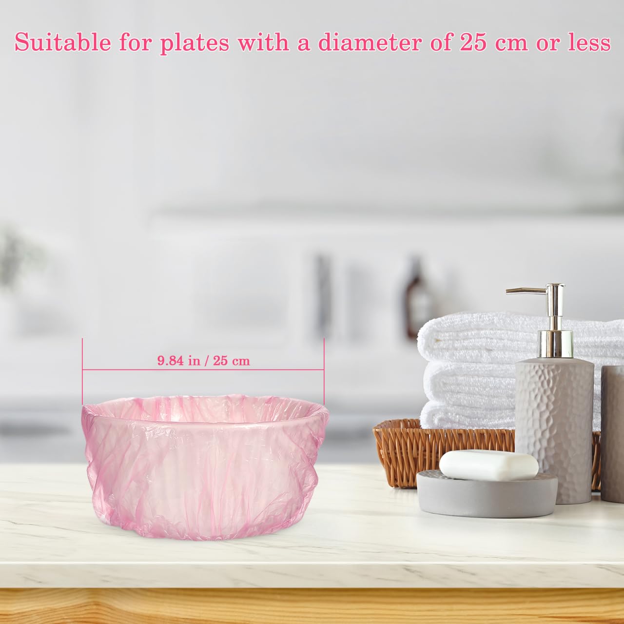 Baluue 300Pcs Disposable Beauty Salon Wash Basin Liners with Elastic Mouth Thickened Pedicure Bowl Wrapping Bags for Spa Home Use Fits up to 9.84 Inch Diameter Basins
