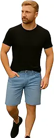 Bermuda Jeans LISO SKINNY Masculina Casual Elastano Slim 409