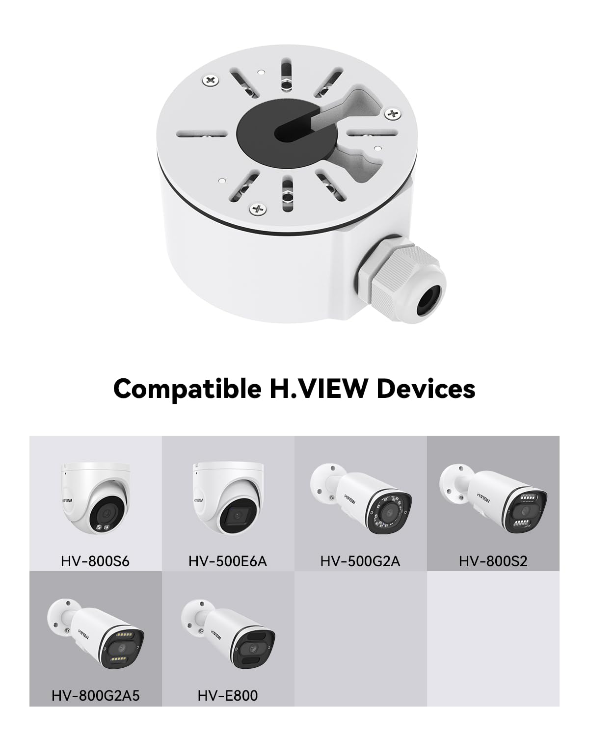 Lot de 4 boîtes de jonction universelles étanches en métal, boîtier électrique en métal, couvercle de caméra extérieure, boîte de jonction de base pour caméras de vidéosurveillance, support de