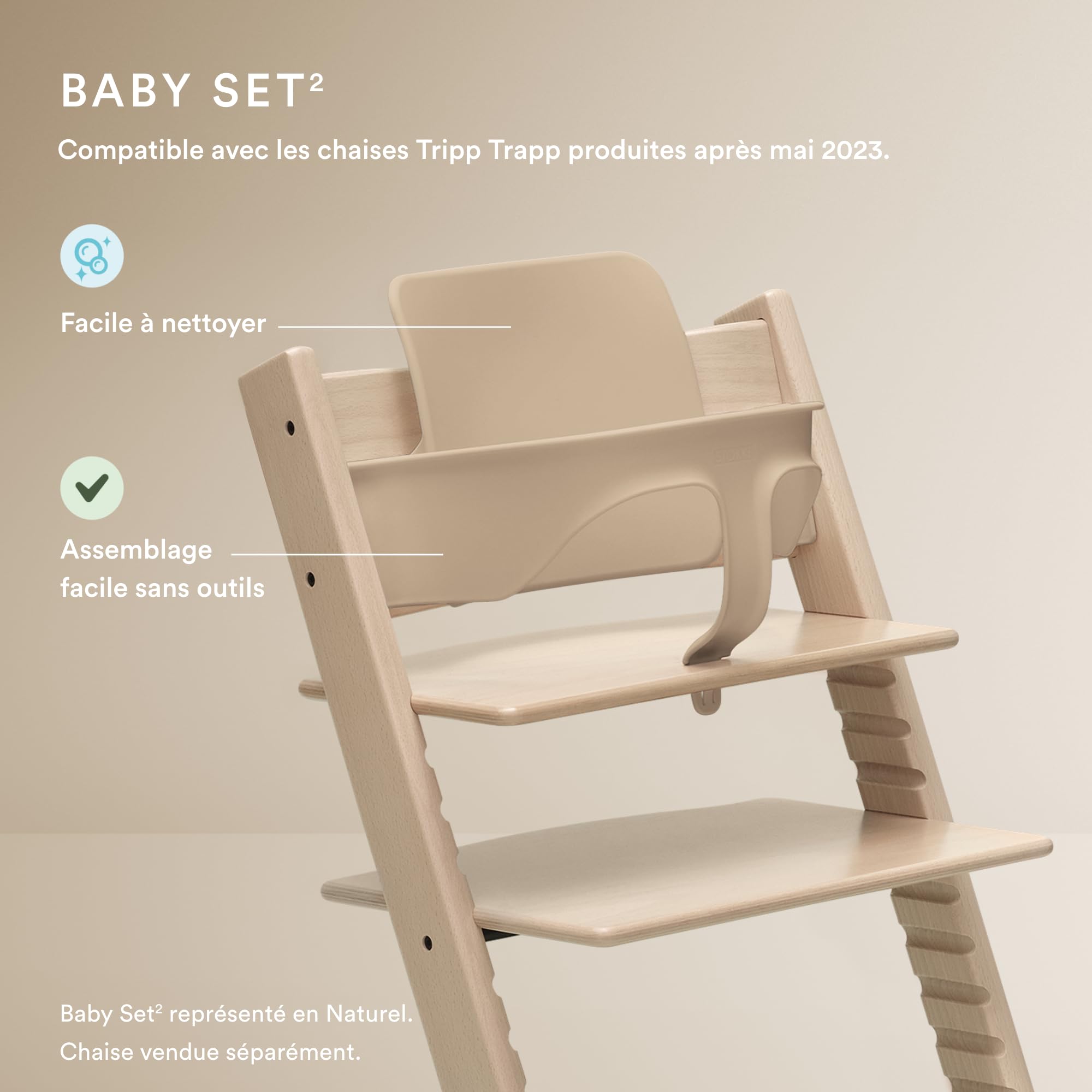 Stokke Tripp Trapp Baby Set 2 Blanc - Chaise haute pour 6-36 mois - Compatible après 2003