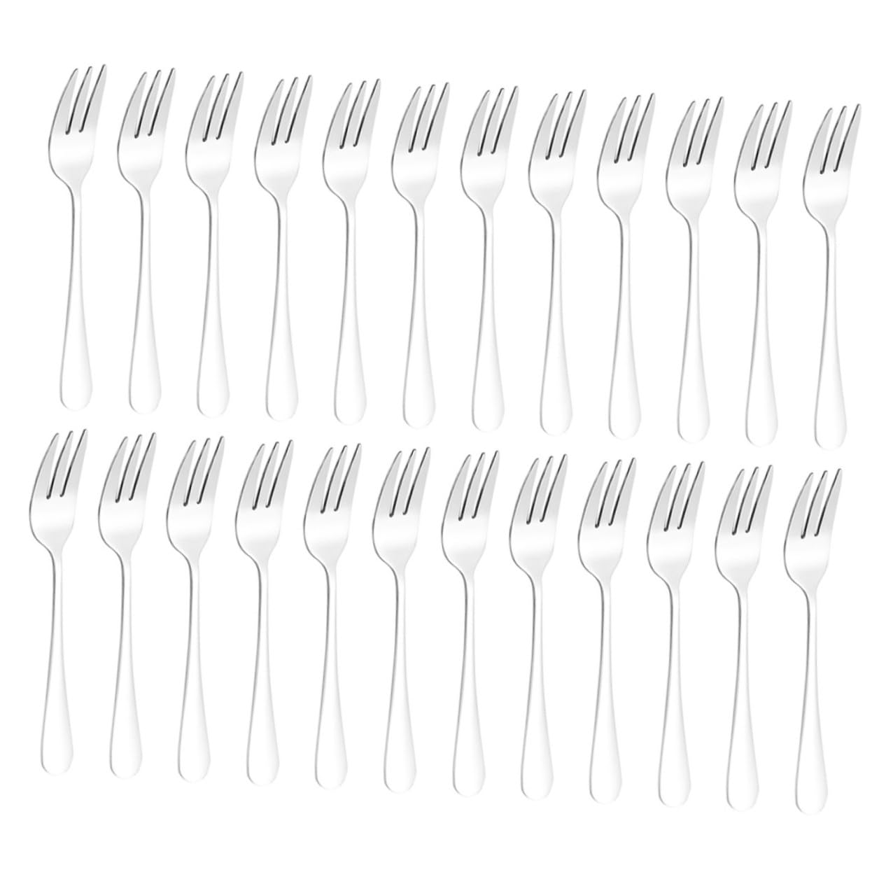 Fourchettes à fruits en acier inoxydable lot de 24 argenté pour dessert et cuisine