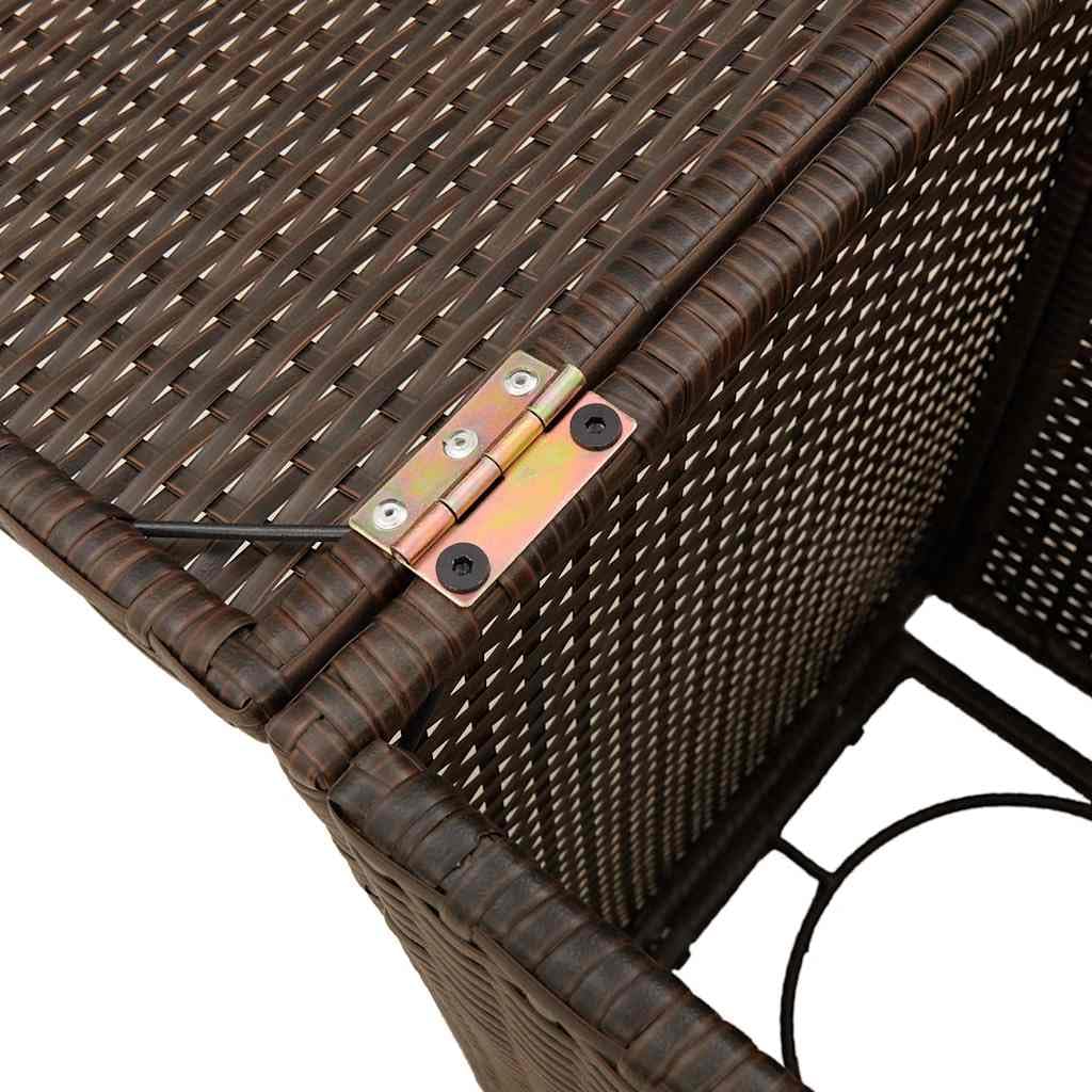 vidaXL Tavolo Copri Serbatoio Propano 40x40x60cm Polyrattan Marrone