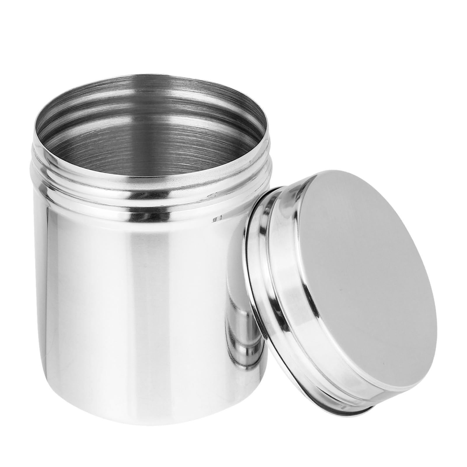 Barattolo in acciaio inox, piccolo come contenitore con tappo a vite, ermeticamente chiuso e in acciaio inox, per riporre la casa e il ristorante