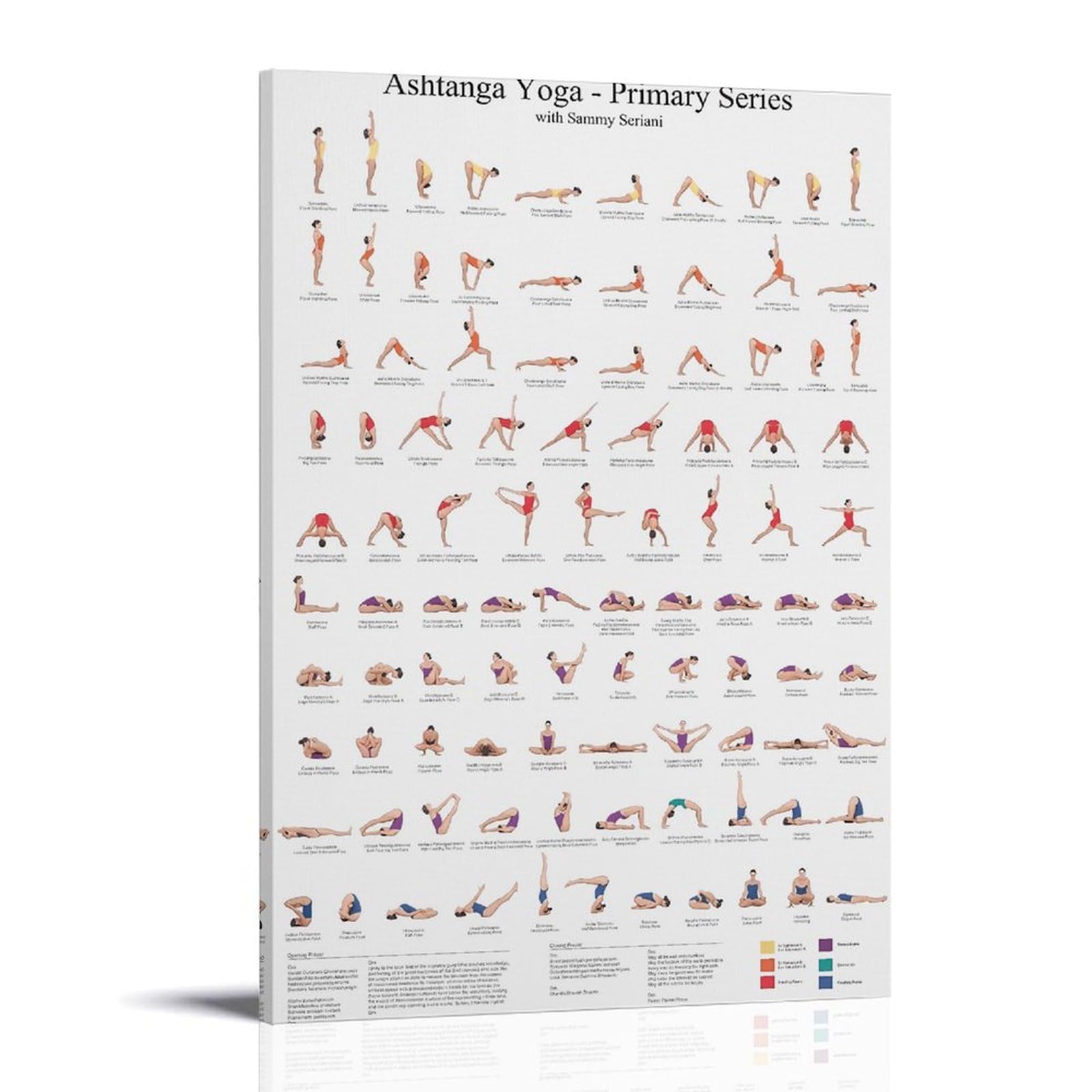 Ashtanga Primary Series Yoga Toile Poster Décoration Peinture Salon Mur Art Chambre Peinture Impression Murale Peinture Art Moderne Maison Garçon Chambre Impression Peinture Fille Vacances Murale 61 x