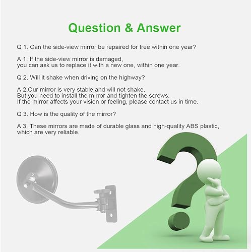 Miniatura 7 de SCITOO Espejos de visión lateral, un par de espejos compatibles con 1997-2017 para Jeep Wrangler JKU JK CJ YJ TJ TJ Espejo redondo sin calefacción,