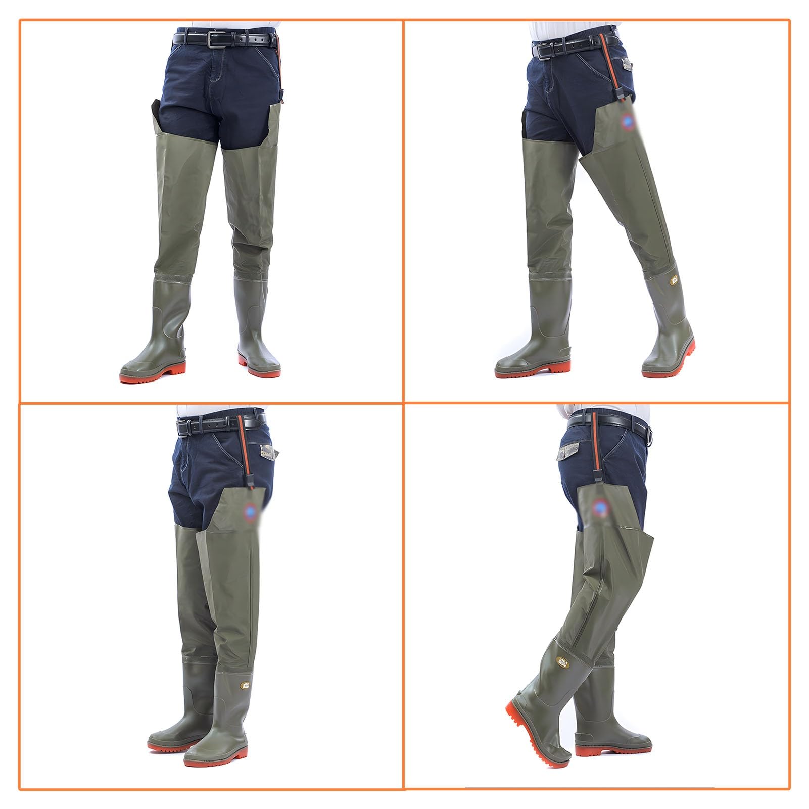 Waders hip Stivali Leggeri Senza Perdite, Stivali Robusti con Suola Spessa Oxford, Per La Caccia E La Pesca Nelle Paludi
