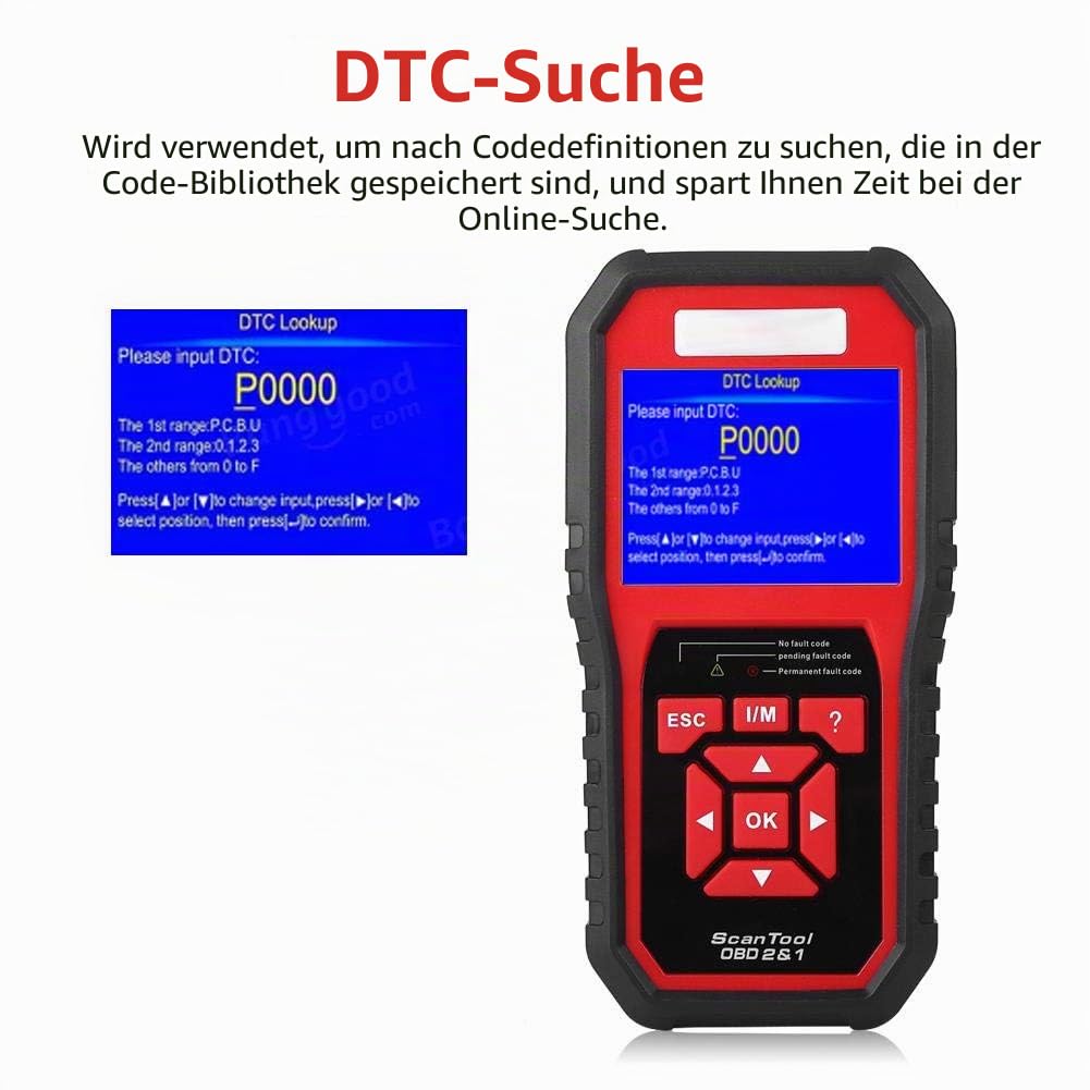 Universelles KW850 OBDII OBD2 EOBD Kfz-Diagnosegerät mit Fehlercode-Lesefunktion und Ein-Klick-Diagnosefunktion