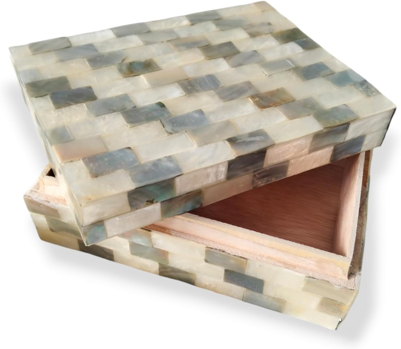 Ocean Whisper Treasure Box from Tropical Island Paradise Bali, Exotic Shell Inlay, Hold Your Fond Memories of the Beach, Vanity and Bathroom Decor Accessory, Boho Style, Gift for Friends & Family