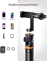 Vista 4 de EUCOS Trípode de teléfono de 62 pulgadas, trípode para iPhone y palo selfie con control remoto, soporte extensible para teléfono celular y soporte