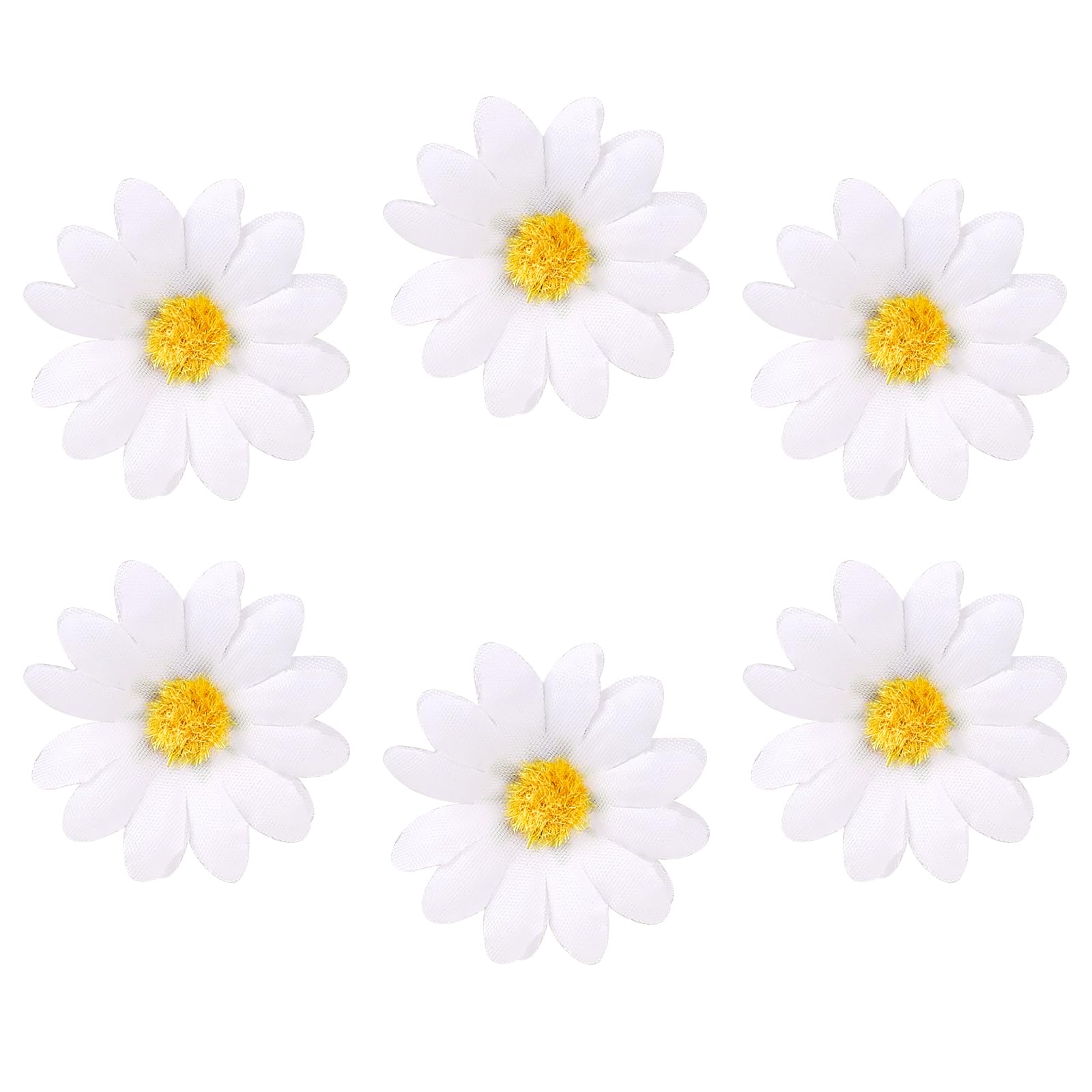 Mozeat Lens6pcs Daisy Hair Clips, White Daisy Flower Hair Clips, Hair Barrettes for Women, Wedding Hair Accessories for Brides