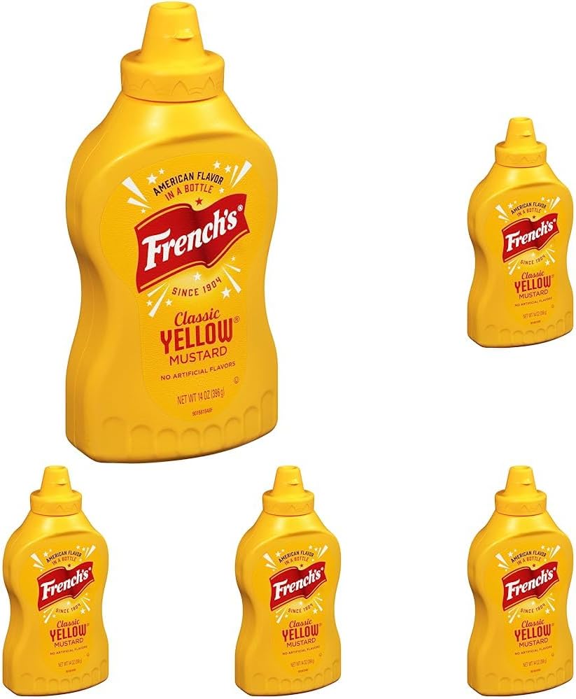 Classic Yellow Mustard, 14 oz (Pack of 5)