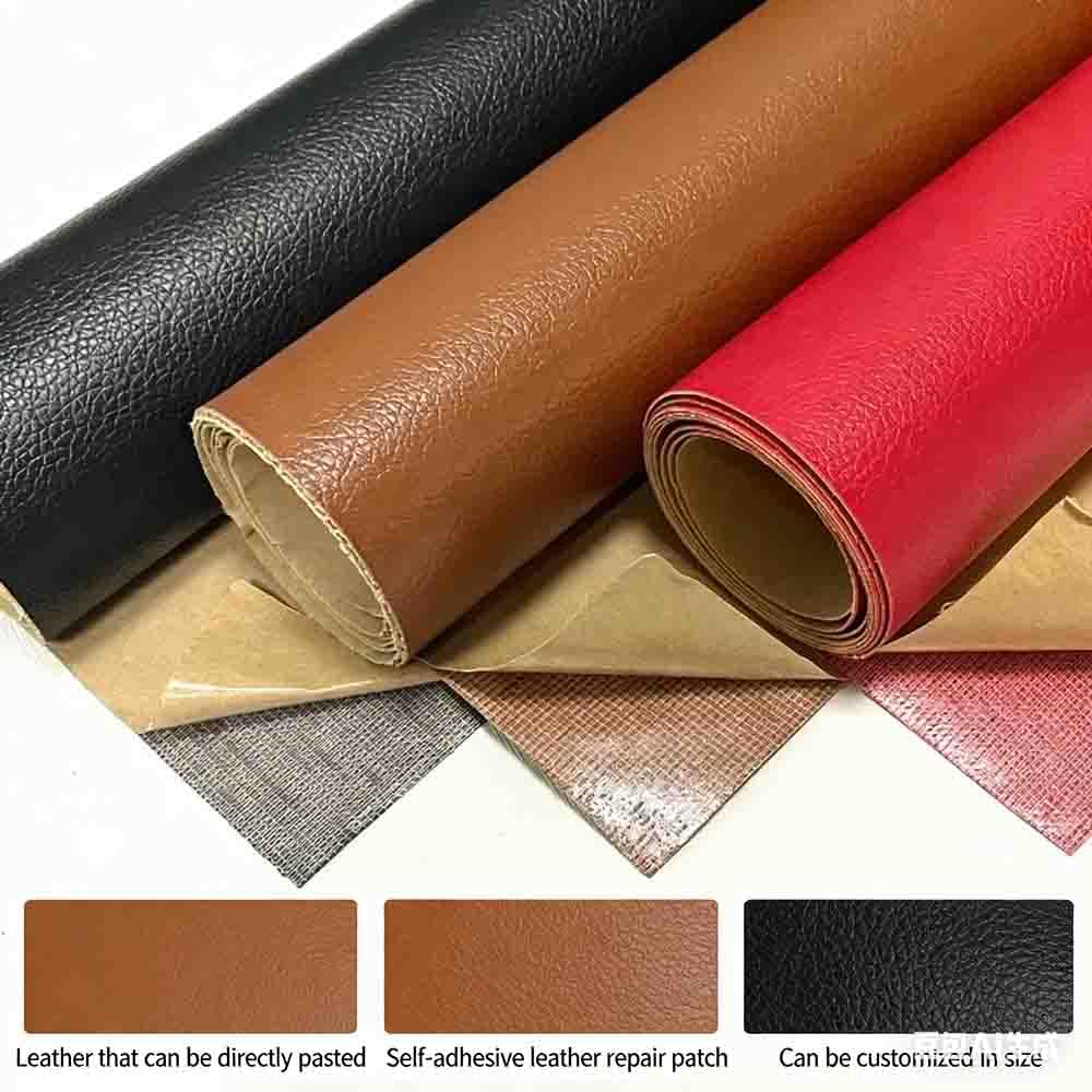 Leather Repair Patch Tape Kit, Self Adhesive Leather Repair for Furniture, Couch, Sofa, Car Seats,Office Chair,Vinyl Repair Kit (Dark Brown,19x40 inch)
