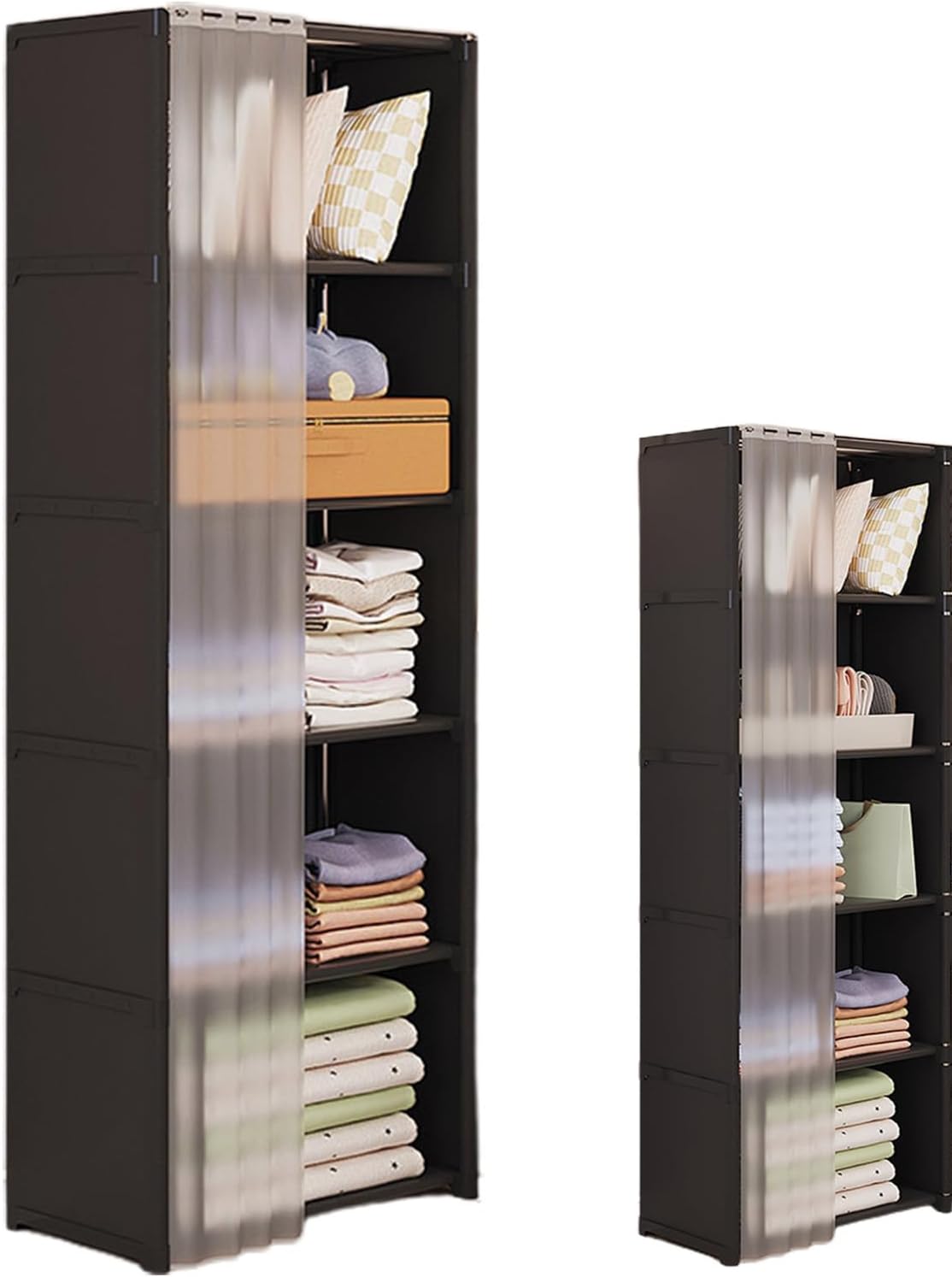 Dustproof Closet Wardrobe- Portable Clothes Rack Storage Shelf, Durable wardrobeClothing Rack Organizer, colapsible Garment Storage Unit | Space Saving Wardrobe