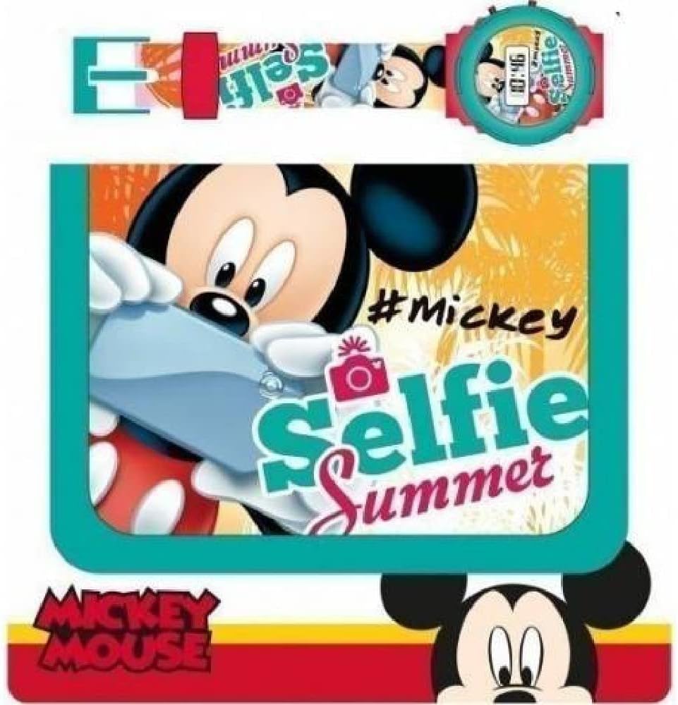 Kids Euroswan Gift Set with Digital Clock and Wallet Mickey Mouse Model, Composite, Multicoloured, 25 x 7 x 20 cm