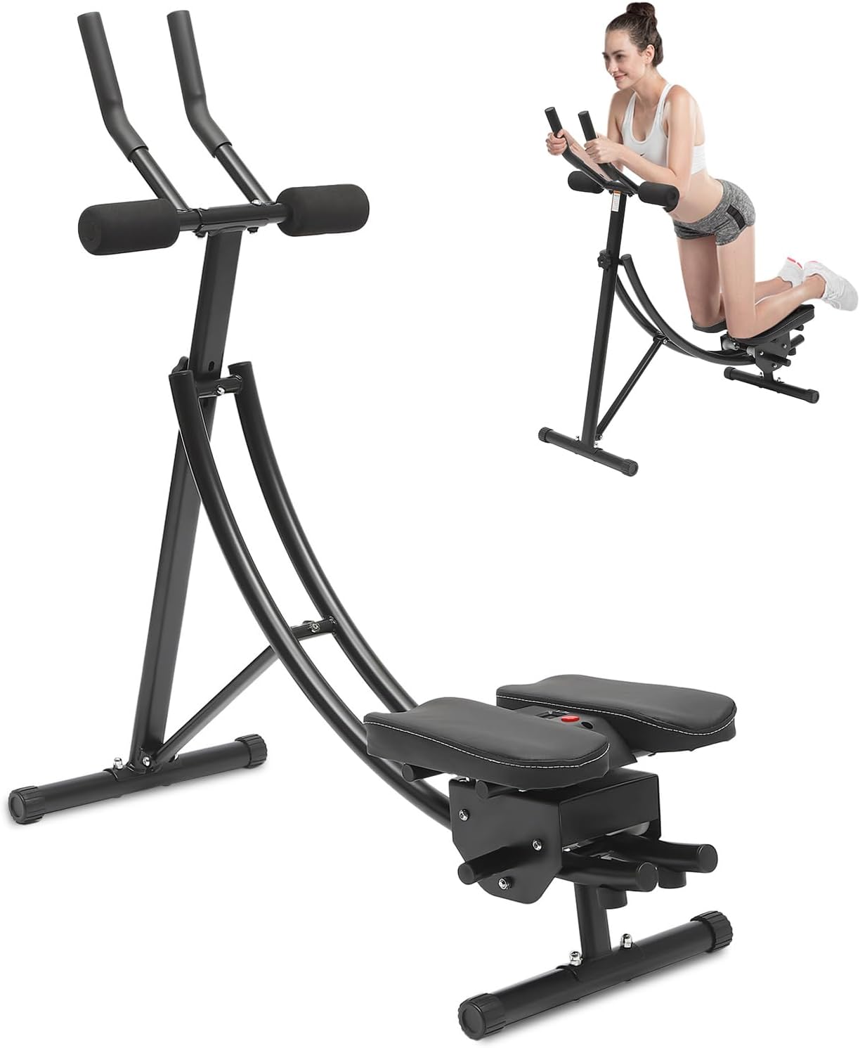 AB Machine Three-Level Adjustable Ab Trainer Machine at Home or Gym Foldable Abs Eorkout Equipment Abdominal Trainer 330lbs with LED Display for Men and Women Exercise & Stomach Workout