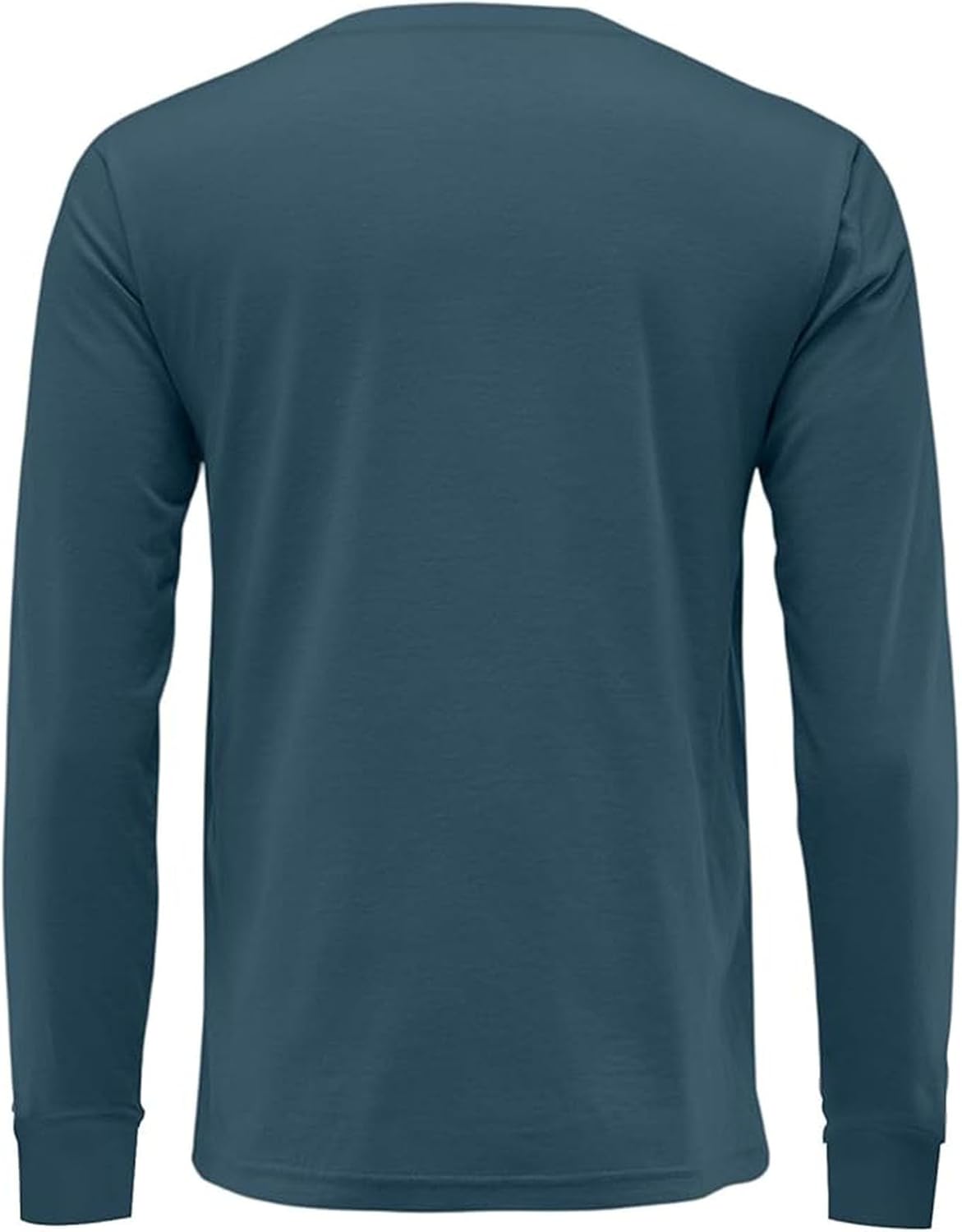 Men's V Neck Long Sleeve Shirts Casual Cotton T-Shirts Slim Fit Longline Tee Solid Color Soft Shirts for Daily