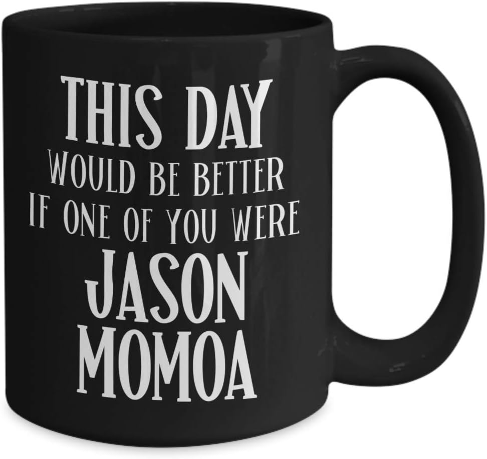 Jason Momoa Mug for Coworker Gifts for Women Aquaman Conan Frontier Fan Gift for Women Birthday Gag Gift for Friend Funny Black Tea Cup
