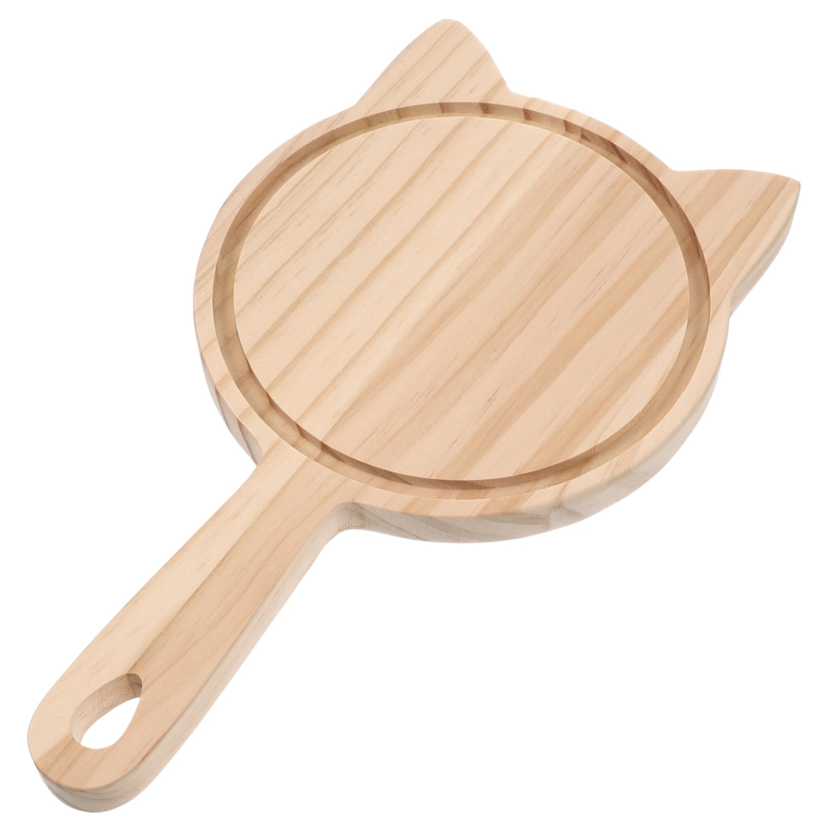 Unomor Round Cheese Board: 5-inch Pizza Cutting Board Wood Paddle for Home Restaurant