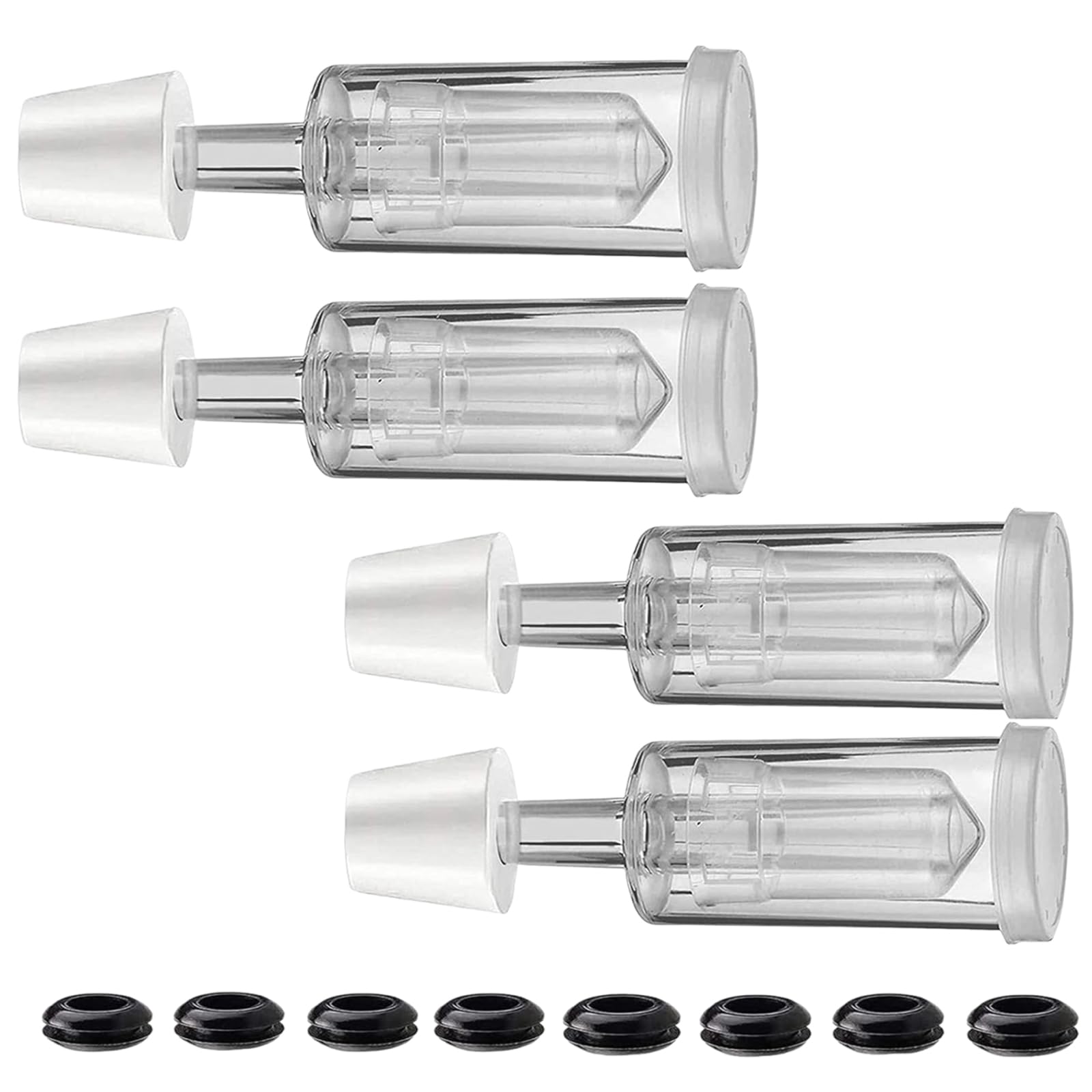 Snorvixre Food Grade Airlocks Set 4Pcs with Rubber Seal for Fermenting Vegetables Sauerkraut Kimchi Brewing Airlocks for Kombucha Brewing