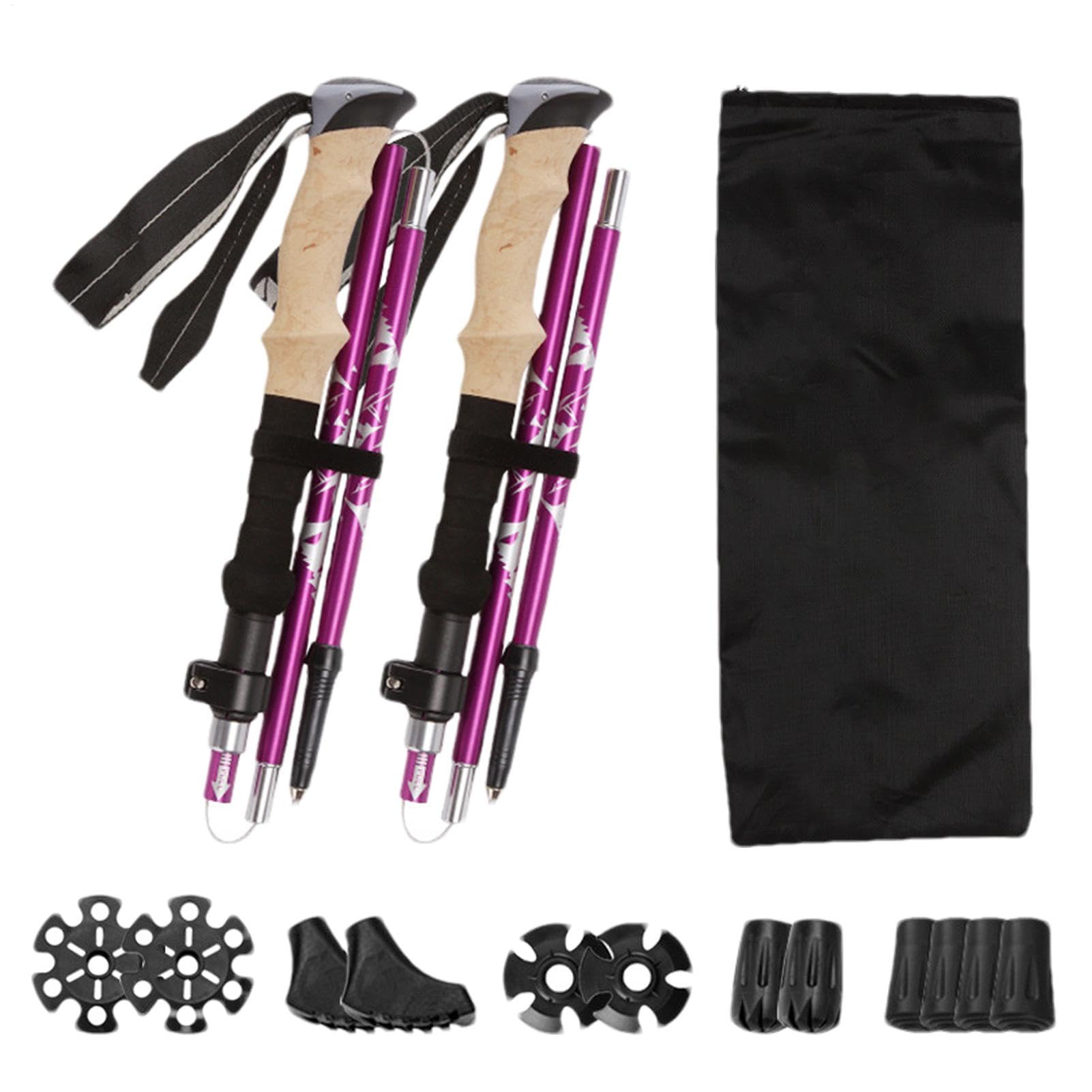 Bâtons de randonnée télescopiques, légers et réglables Bâtons de randonnée avec support d'équilibre et absorption des chocs Accessoires tout terrain pour de longues promenades