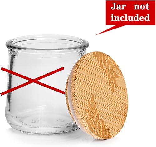 Miniatura 10 de Oui - Juego de tapas para tarros de yogur Oui, tapas de madera para tarros de yogur Oui, tapas de tarros de yogur Oui con anillos de sellado de