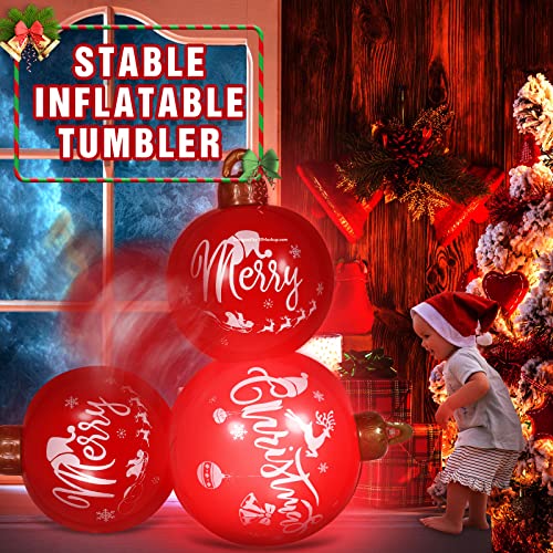 Gaint Christmas Inflatable Balls, Light Up Pvc Inflatable Christmas Ball Ornaments With Led Light And Remote Control For Holiday Indoor Outdoor Yard Garden Pool Tree Decor (Gourd) #TOP2