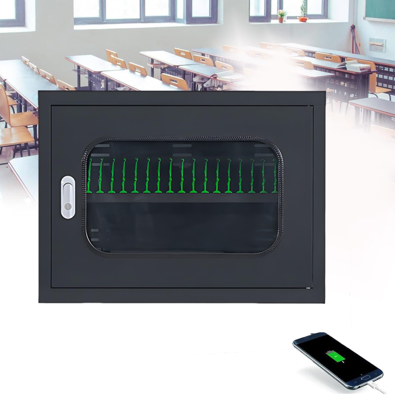 Stacja ładująca do telefonu komórkowego, szafka ładująca USB do telefonów komórkowych, bezpieczne ładowanie, przechowywanie 20 60 gniazd, czarne rozwiązanie do ładowania telefonu komórkowego