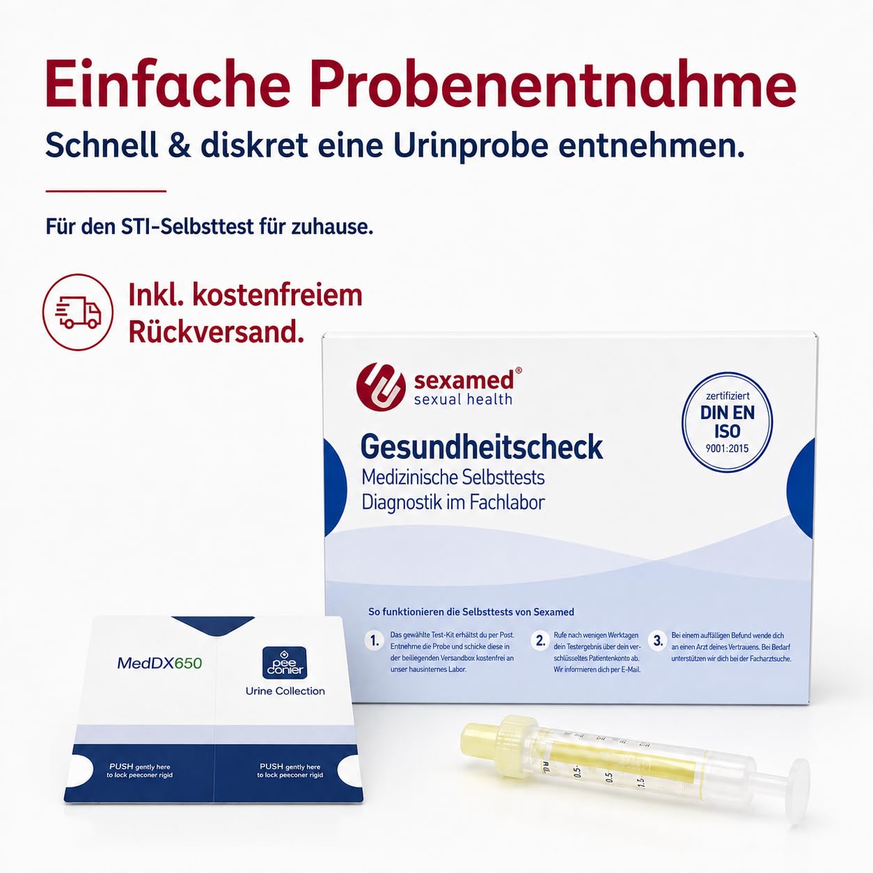 Sexamed STI-Selbsttest Mann | Urintest mit Laborauswertung | 11 Erreger