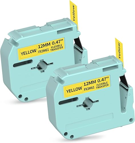 Vixic Cintas de etiquetas negras sobre amarillas M960 2PK