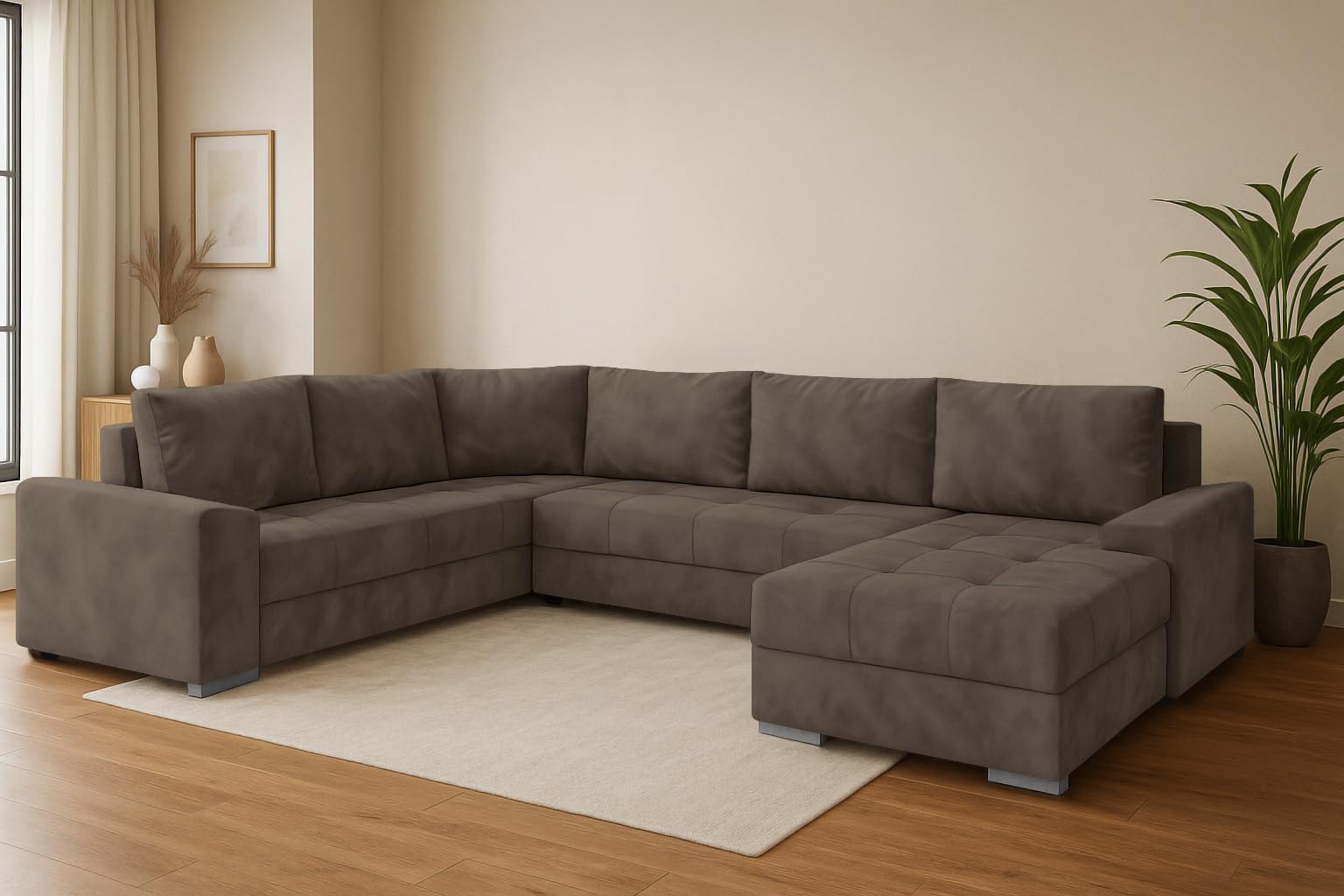 Generisch Ecksofa Couch Garnitur Sofagarnitur Chief Paro 04 U mit Schlaffunktion Wohnlandschaft