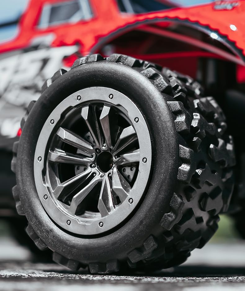 Miniatura 6 de Coche de control remoto de alta velocidad 120 RC para niños, 2.4G camión todoterreno 25KMH acelerador a escala completa con un diferencial y faro