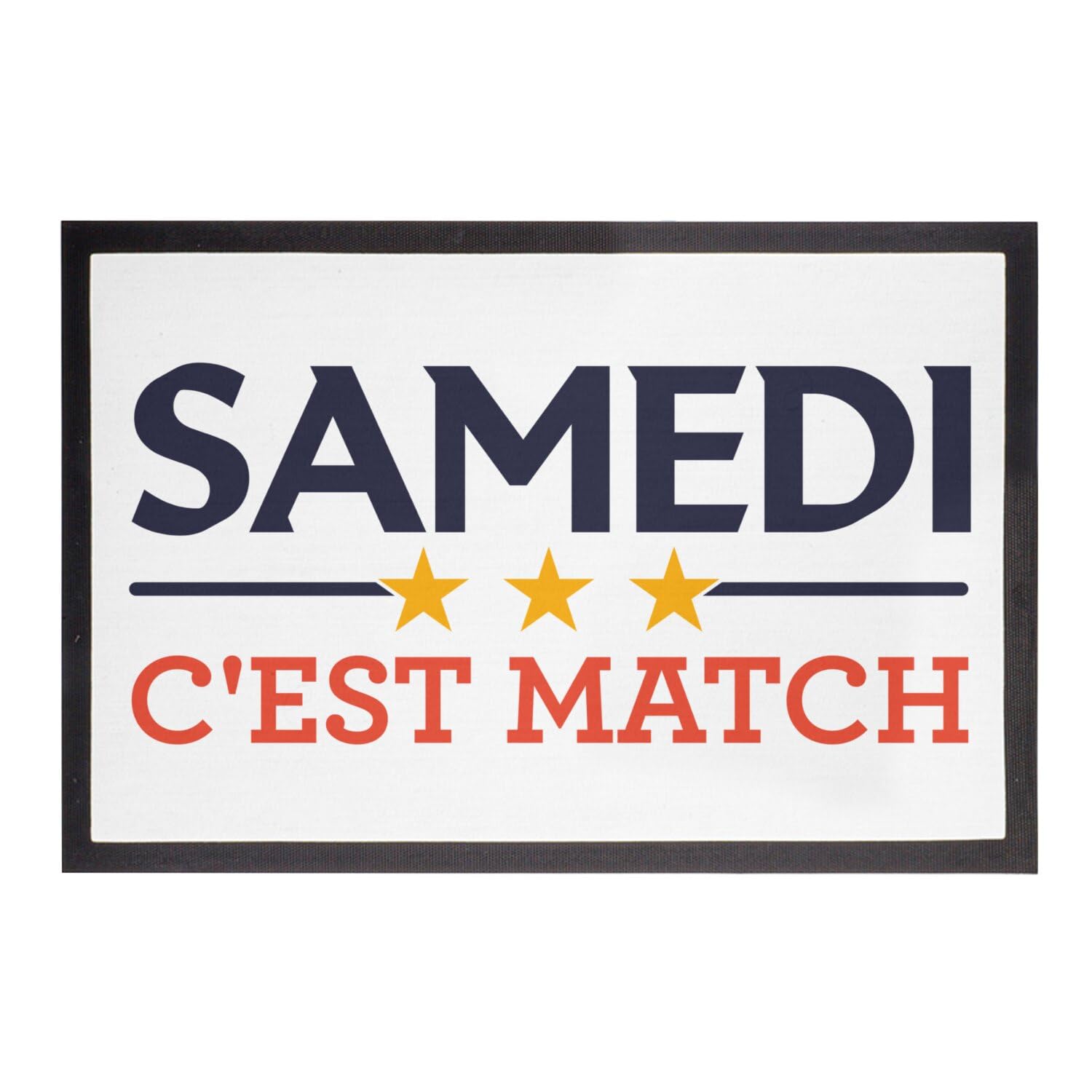 Paillasson rugby basket foot grand tapis blanc 75x50cm entrée maison propre