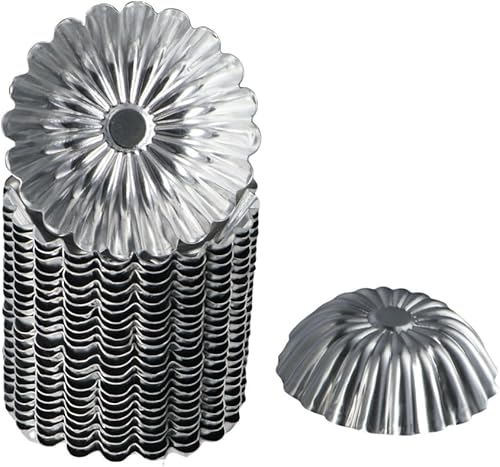25 moldes de aleación de aluminio para tartaletas, moldes para magdalenas, magdalenas, magdalenas, moldes para muffins, molde antiadherente para