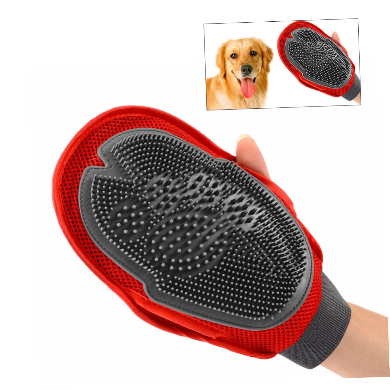 CIYODO Gentle Dog Cat Pet Brush Glove Multi-Function Deshedding Tool for Poodle