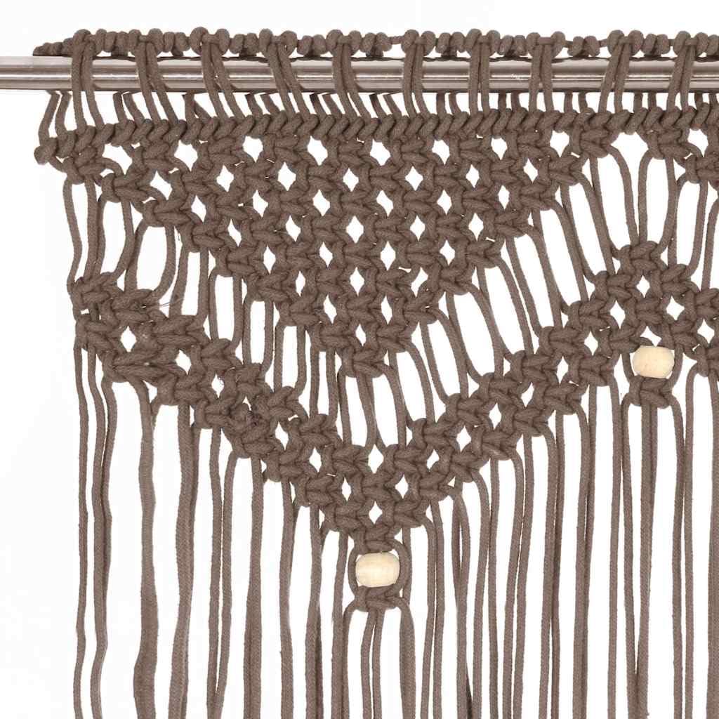 Mangloder Rideau en macramé Taupe 140x240 cm Coton Polyester pour Porte fenêtre séparation intérieur décoration Salon Chambre Cuisine Bureau