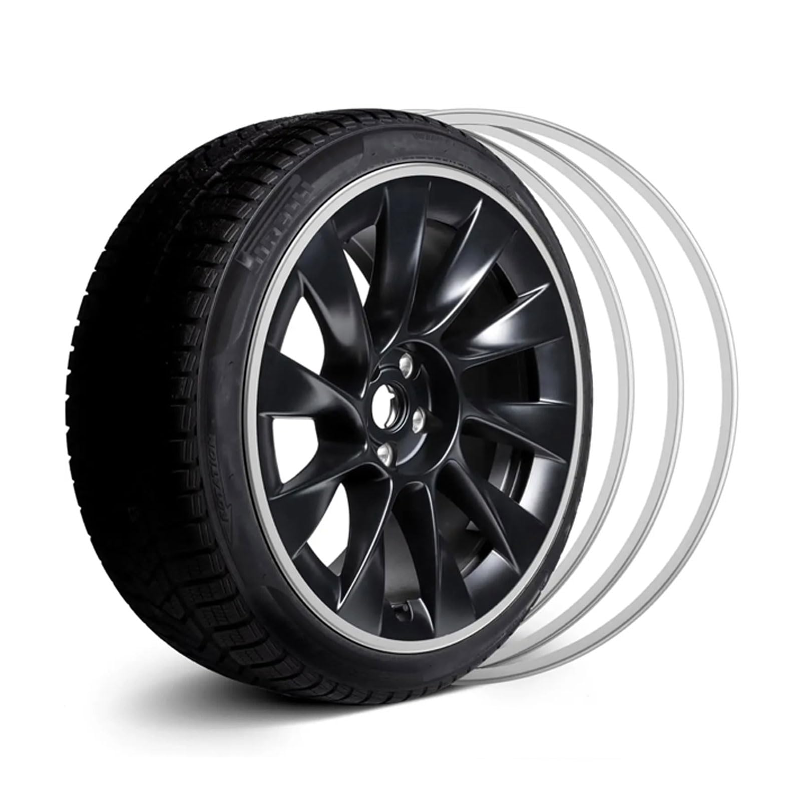 Cammeciso Grey Rim Protectors For Alloy Wheels,Alloy Wheel Edge Ring,Universal Alloy Wheel Protector 4Pcs,Cover Car Protection Tire Trim Rings,Anti-Scratch,Aluminum Alloy,For Enhanced Wheel Safety