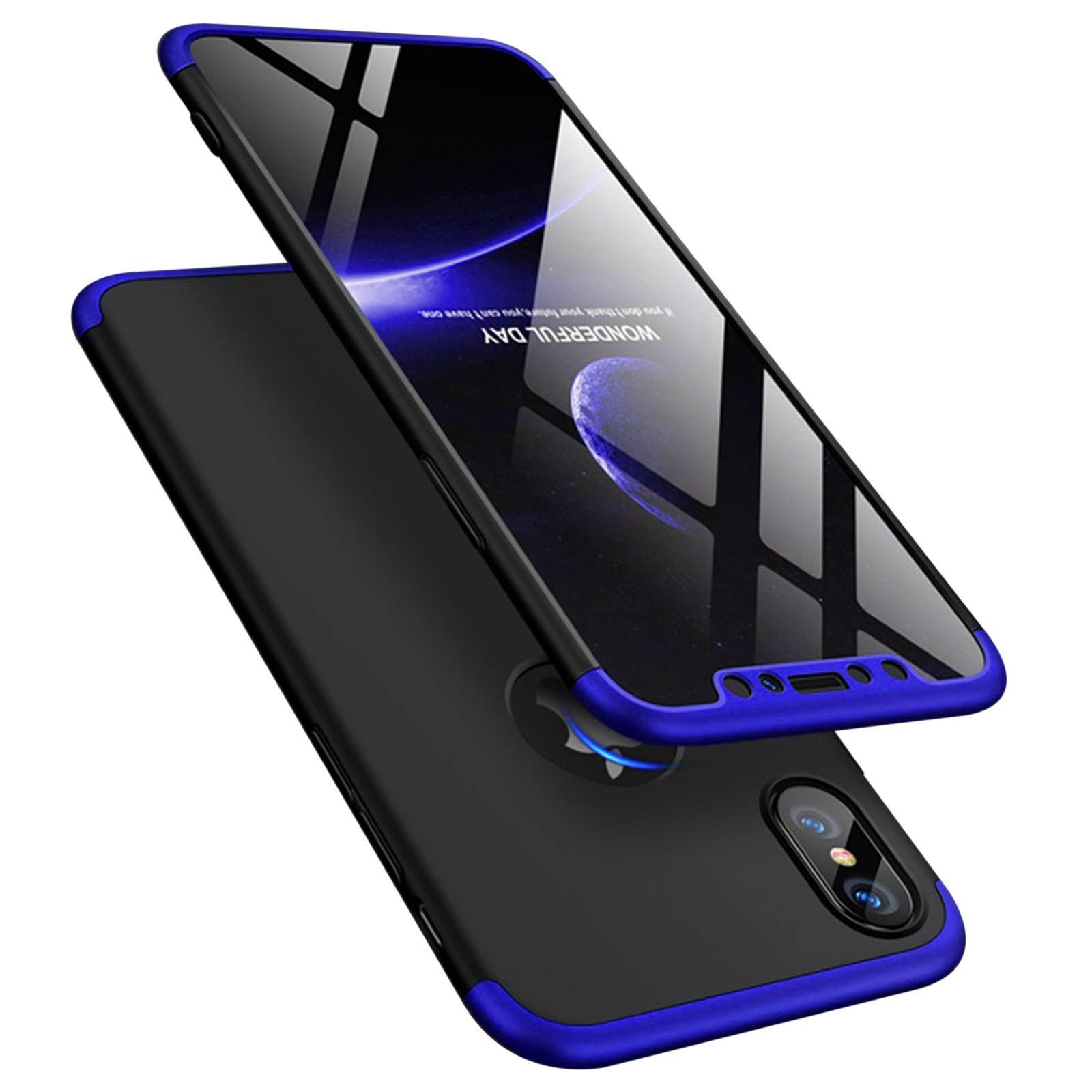 TecKraft Full Body Protection Back Case for Apple iPhone XR (360 Blue)