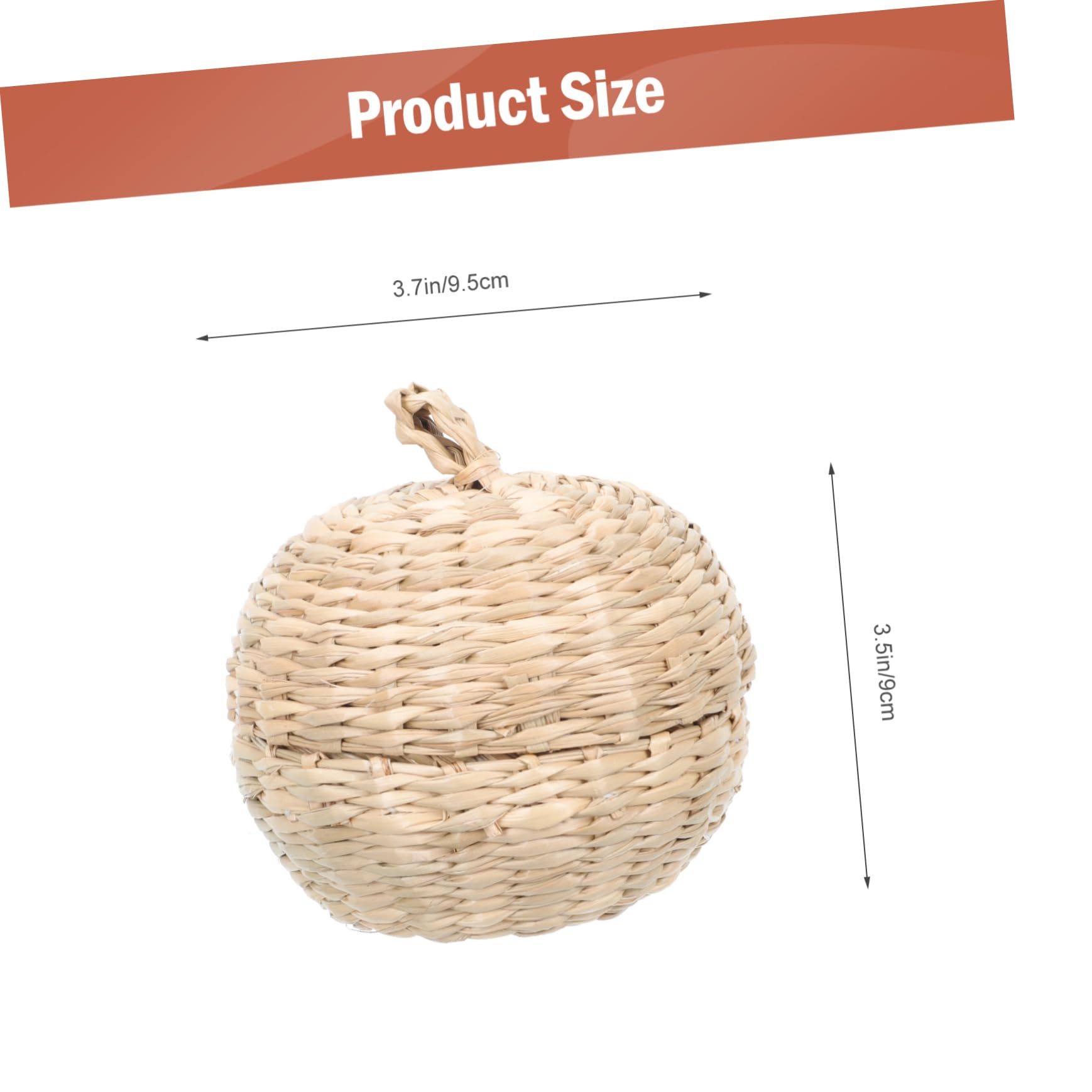 HOLIDYOYO Straw Basket Meat Dish Basket Wicker Baskets Centerpiece Serving Bowls Fruit Storage Baskets Mini Containers with Lids Eggs Basket Small Storage Basket Brown Weaving
