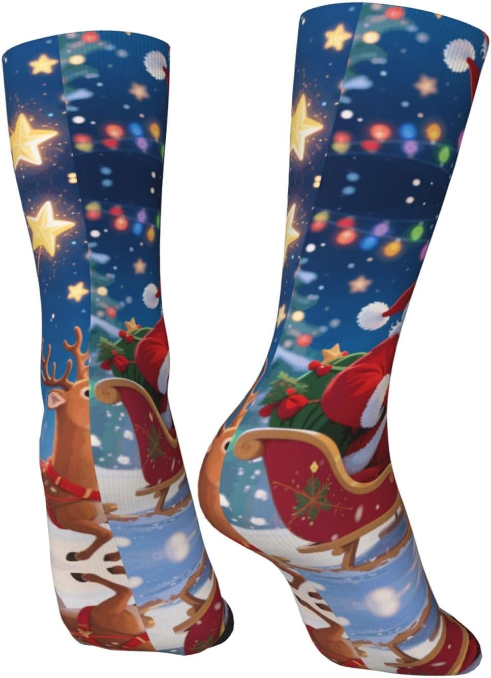 Calf Socks Casual Above Ankle Sock Christmas Santa ClausCrew Socks for Men Women Moisture Wicking Cushion Sports