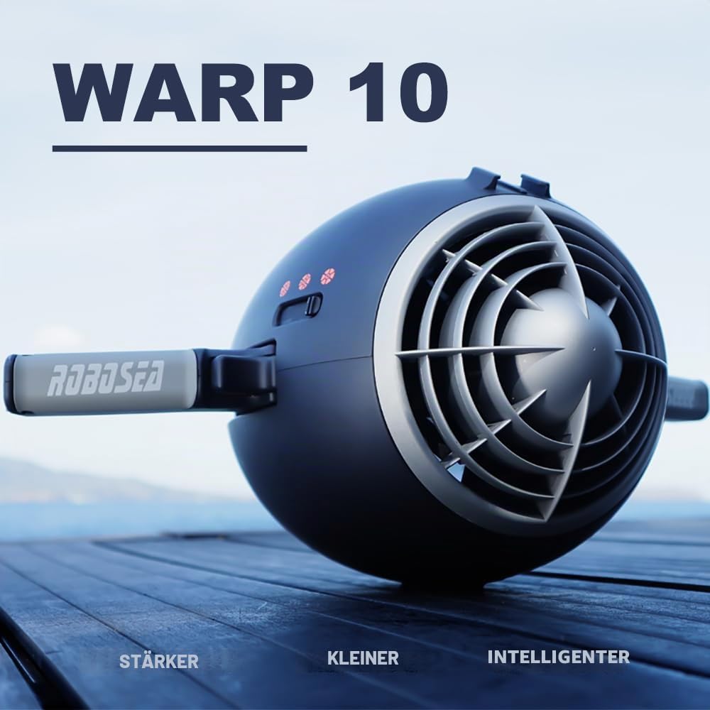 ROBOSEA Warp10 Sea Scooter 630W Sous-Marin 148Wh Unterwasser-Scooter, Tauchen 65 Minuten Surfbrett für Wassersport Schwimmbad