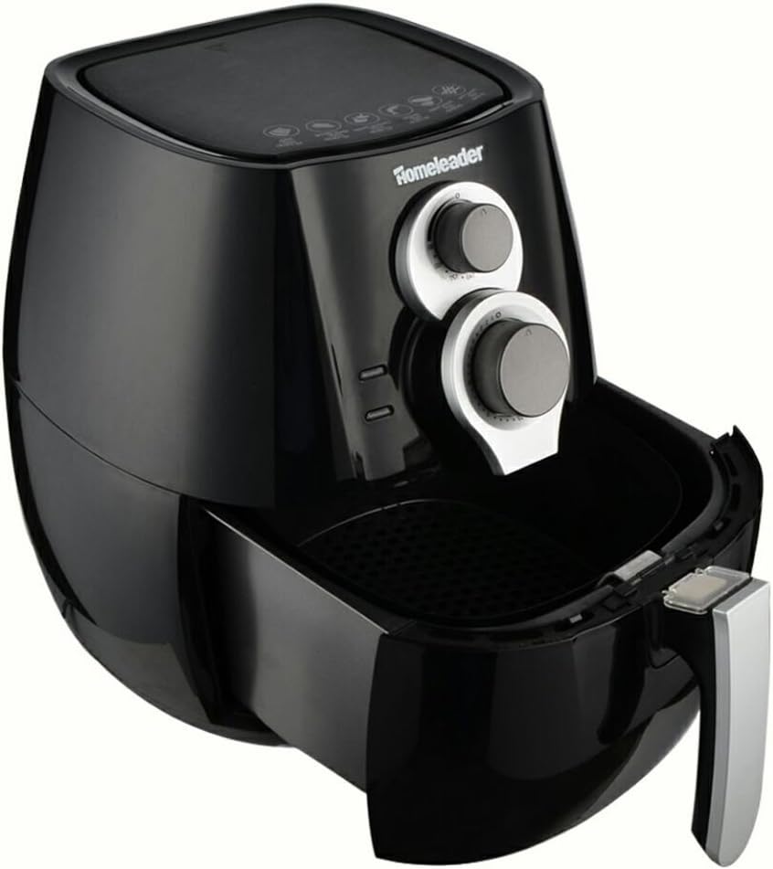 Homeleader 1300W Air fryer 2.65 QT Oil-Less with Timer 30 mins and Temperature Control to 200℃, Low Fat Healthy and Multi Cooker with Rapid Air Circulation System, Black, K58-004